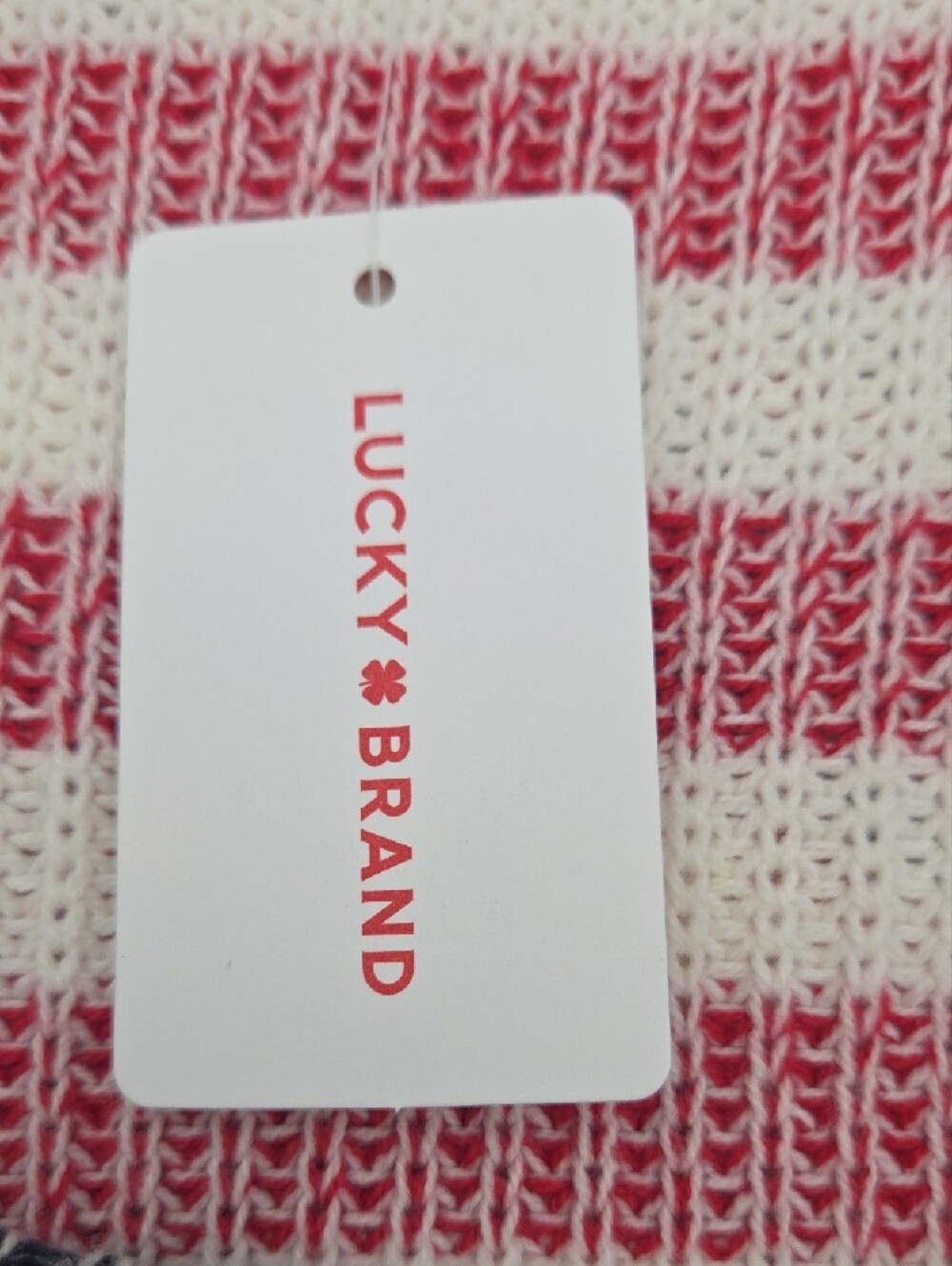 Lucky Brand Knit Tank Top Red White Blue Large - Picture 7 of 9